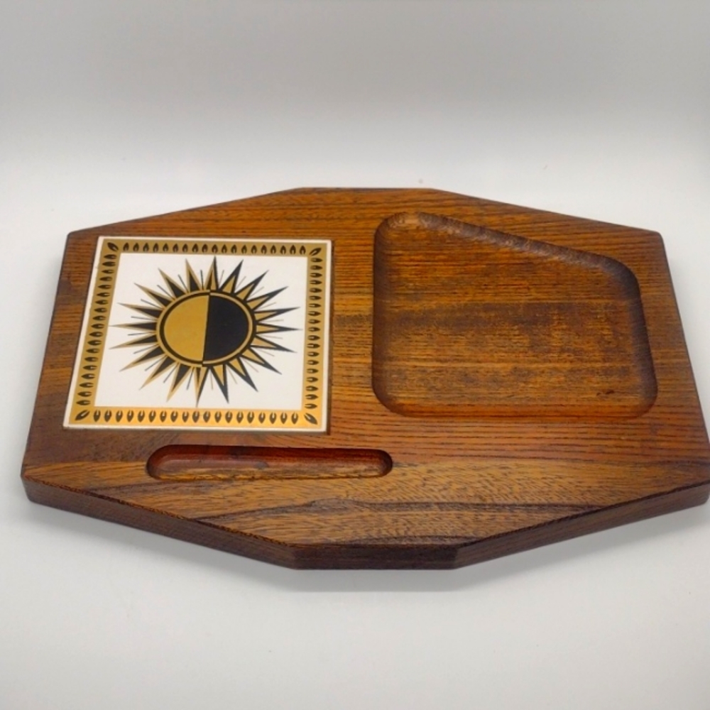 Vintage cheeseboard, charcuterie, cheese and cracker tray. Mid century modern.